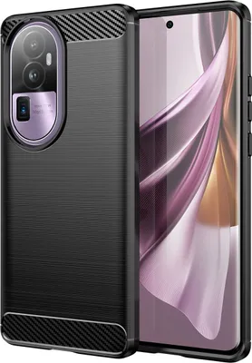 Produktbild von Hülle für Oppo Reno10 Pro+ Carbon-Faser Weich TPU Silikon Stoßfest Handyhülle Schwarz