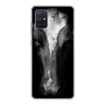 Produktbild von MuchoWow® Handyhülle Schutzhülle Hülle für Samsung Galaxy A71 Kuh - Tiere - Schwarz Silikon Softcase Handy Hülle - Kartenbesitzer
