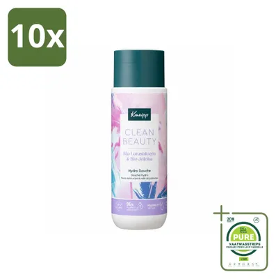 Imagen del producto de 10 unidades de gel de ducha Kneipp Clean Beauty, aroma de loto y jojoba, 200 ml cada uno. Paquete grande