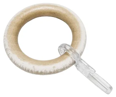 Productafbeelding van Gardinia gordijnringen voor gordijnstangen, diameter 25 mm, met gordijnhaken, 10 stuks