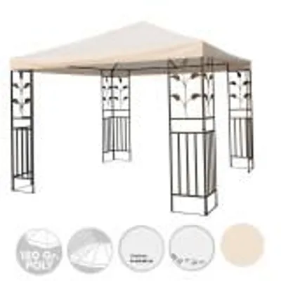 Produktbild von Metallpavillon 3x3 m Pavillon Pergola Gartenpavillon Partyzelt Festzelt stabil beige