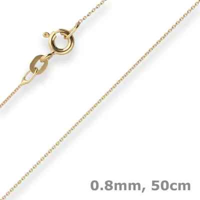 0-8mm-Rund-Ankerkette-aus-333-Gelbgold-50cm