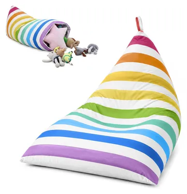 Sitzsack für Kuscheltiere, 127x72x72 cm, 200 l, Regenbogenstreifen