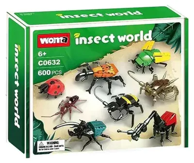 Image de Kit de construction à emboîter « Insectes », 588 pièces, modélisme naturel pour garçons et filles, compatible avec les marques courantes