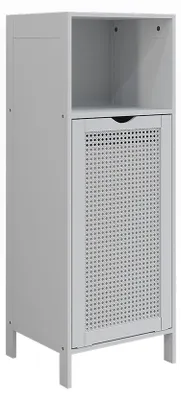 Immagine prodotto di mobiletto bagno Vicco Liora Bianco 36 x 98 cm con cesto portabiancheria, Model 58569