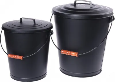Produktbild von MUSTANG 2er Set Ascheeimer mit Deckel u. Tragebügel Eimer anthrazit 11+ 20 Liter