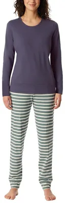 Produktbild von Schiesser Damen Schlafanzug lang mit Bündchen Baumwolle - Nightwear