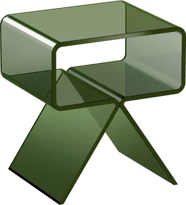 Immagine prodotto di Comodino in acrilico, tavolino moderno trasparente con ripiano portaoggetti, tavolino trasparente per soggiorno, camera da letto, arredamento per la casa, non richiede assemblaggio, 30 x 39,1 x 43 cm (verde)
