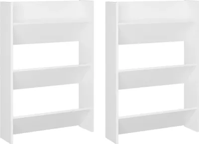 Obrázek produktu pro Nástěnné botníky 2 ks bílé 60 x 18 x 90 cm dřevotříska