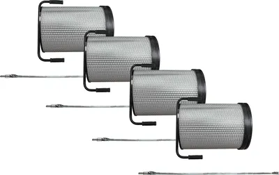 Produktbild von vhbw 4x Feinstaub-Filterpatrone kompatibel mit HBM Absauganlage 100 Absauganlage für Holzbearbeitungsmaschine - Mit Reinigungsbürste