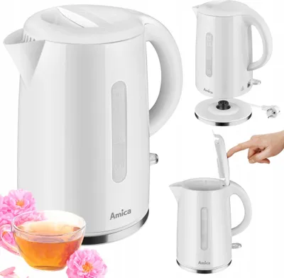 Obrázok produktu pre Kanvica 1,7 L 2200 W Biela Amica Easyopen Filter Anticalcium 360°