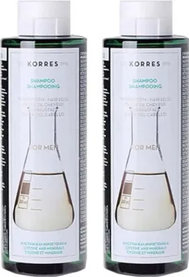 Produktbild von KORRES Cystine & Minerals Anti-Haarausfall-Shampoo für Männer 2x250ml