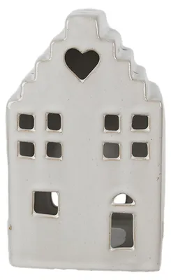 Obrázek produktu pro Stojánek na čajovou svíčku Clayre & Eef House 17 cm, béžový porcelán
