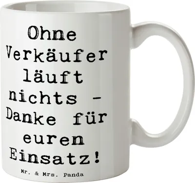 Produktbild von Mr. & Mrs. Panda Tasse Spruch Verkäufer Helden - Weiß - Geschenk, Bedanken, Teetasse, Verkaufshelden, Danke sagen, Kaffeebecher, Anerkennung Verkaufsbranche, Liebevoll