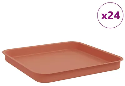 Produktbild von Eleganten-Stil Quadratisches Blumentablett 24 pcs - CLORIS - moderne Design - Ziegelrot 21x21x2 cm - Beete - Möbel26