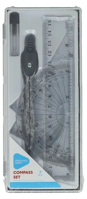 Produktbild von Kompass-Set für Geometrie und technisches Zeichnen mit Linealen und Geodreieck