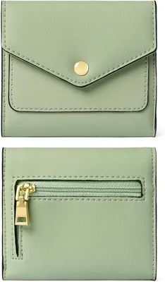 Produktbild von Damen Geldbeutel klein mit RFID-Schutz, Mini Kurzer Geldbeutel Frauen Leder mit Zipper Brieftasche, Weich Bequem Süß Münzfach Portemonnaie