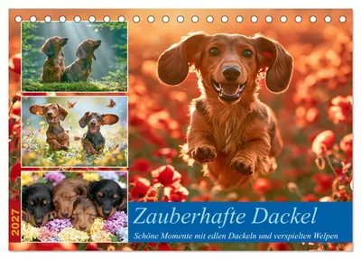 Produktbild von Zauberhafte Dackel (Tischkalender 2027 DIN A5 quer), CALVENDO Monatskalender