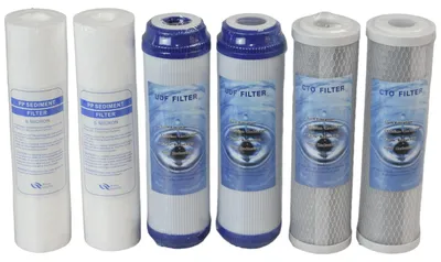 Wasserfilter-Set 10 Zoll 5 μm, 6 Kartuschen, Sediment + Aktivkohle