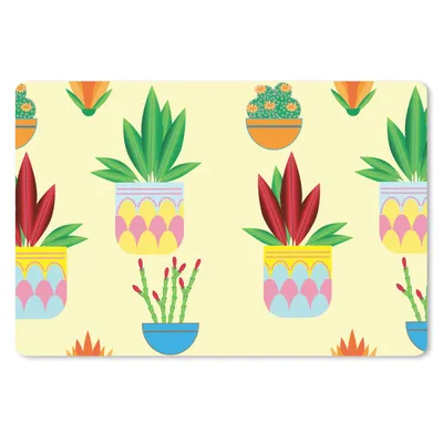 Produktbild von MuchoWow® Mauspad Mousepad Pflanzen - Blumentopf - Muster - Regenbogen 27x18 cm - Mousepads - Maus Mat - Pad - Mausunterlage - Büroartikel - Desk Matten