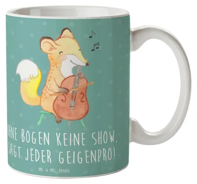 Produktbild von Mr. & Mrs. Panda Teetasse Geige Bogen - Meeresbrise - Geschenk, Orchester, Teebecher, Violinist, moderne Musik, Pott, Becher, Lernen, Musiker, Trinkbecher, Kammermusik