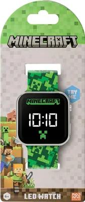 Obrázok produktu pre Minecraft - digitálne náramkové hodinky LED pre deti TA11519 (jedna veľkosť) (zelená/čierna)