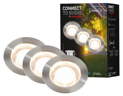 Produktbild von BRILONER - Connect to Shine 12V Gartensystem 3er Set LED Bodeneinbaustrahler, Er
