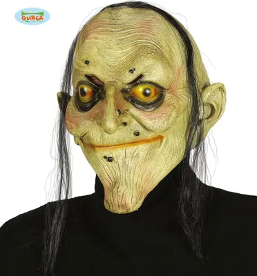 Produktbild von gruselige Hexen Latex Maske für Halloween Hexenmaske