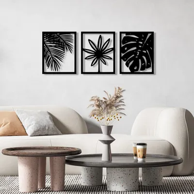Produktbild von Wallity, Dekorativer Metall Wandaccessoire, 131 x 50 cm, Schwarz | 100% Metall (Stärke: 1,2 mm) | Stilvolles und modernes Design für Ihr Zuhause oder Büro.