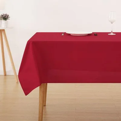 Produktbild von Famanu Tischdecke Rot - Wasserabweisend, Abwaschbar, 140x240cm