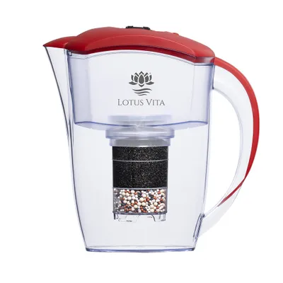 Produktbild von Lotus Vita Wasserfilter Kanne Esprit 1,3L - Rot - Natura Plus