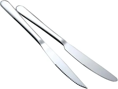 Imagen del producto de Juego de 12 cubiertos de acero inoxidable, que incluye cuchillos para carne y cuchillos de mesa