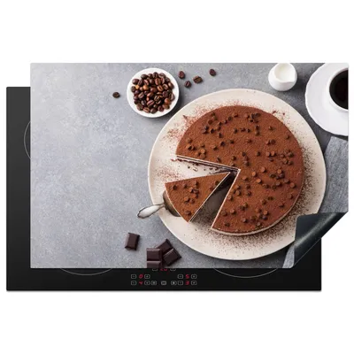 Produktbild von KitchenYeah© Herdabdeckplatte Torte - Schokolade - Kaffee , 81x52cm, Küche Deko, Glaskeramikkochfeld Herdabdeckung, Abdeckplatte fùr Kochfeld