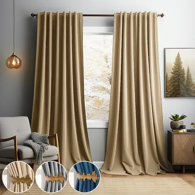 Produktbild von Samtvorhänge Verdunkelungsvorhang Gardinen Samt mit Ösen Blickdicht für Wohnzimmer Blackout Curtains Thermovorhang Schalldämmend Schlafzimmer 1er H 305 x B 132 cm