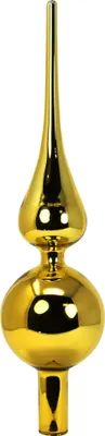 Produktbild von com-four® Christbaumspitze in goldfarben glänzend, Weihnachtsbaumspitze aus echtem Glas für Weihnachten, Tannenbaumspitze für Ihren Christbaum, 28 cm