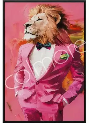 Image de Tableau peint à la main, EDWARD, 70x100 cm, rose