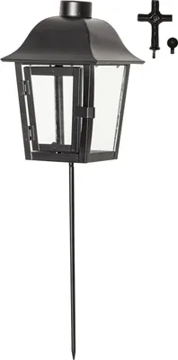 Immagine prodotto di Lampada da tavolo, design "Serene", realizzata in metallo e vetro, colore nero, senza candela, altezza 45 cm