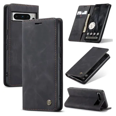 Immagine prodotto di Google Pixel 8 Pro Case, Retro Custodia in Finto cuoio con funzione Stand Custodia protettiva per Google Pixel 8 Pro Nero