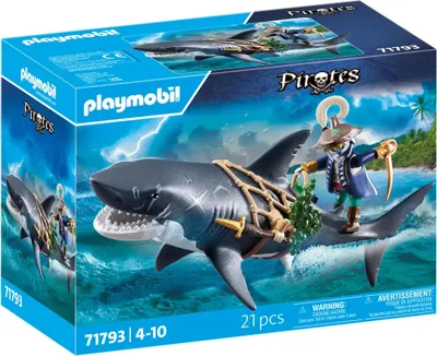 Produktbild von PLAYMOBIL | Piraci | Niebezpieczeństwo ze strony ogromnego rekina | Zabawki pirackie | Figurki | Zabawki dla dzieci w wieku od 4 lat | 71793