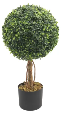 Zdjęcie produktu dla Sztuczna roślina bukszpanowa Rebecca Mobili Nayem 60x33x33 cm z PVC PE metalu cementu, zielona brązowa