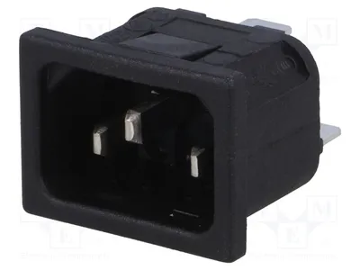 Productafbeelding van 1x Connector: mannelijke stekker voor wisselstroomvoeding, 10A, type PX0575/15/63