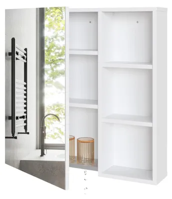 Image de Armoire de salle de bain avec miroir et étagères réglables