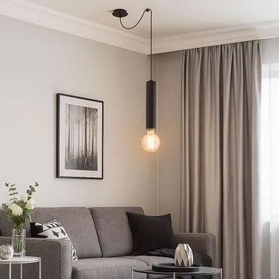 Produktbild von Globo Marion E27 Hängeleuchte 60W Schwarz Matt, Metall Ø6cm 15499H