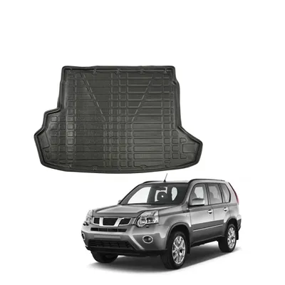 Image de Tapis De Coffre Sur Mesure Pour Nissan X-Trail T31 2007-2013, Noir, Antidérapant, Bord Haut, Toutes Saisons