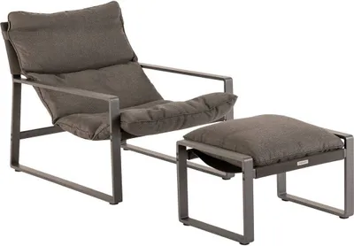 Produktbild von Garten-relaxsessel "lambinio" graphit aus aluminium aus epoxybehandeltem stahl  - Hespéride