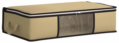Image de vidaXL Boîte de rangement avec fenêtre latérale transparente, couleur crème