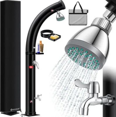 Productafbeelding van Tuindouche op zonne-energie | 20 Liter verwarmde buiten douche met verstelbare douchekop