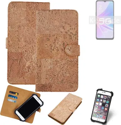 Produktbild von K-S-Trade Hülle kompatibel mit Oppo A56s 5G  Kork Handyhülle Cover  Schutzhülle TPU Case Bumper in Hellbraun, (1x)