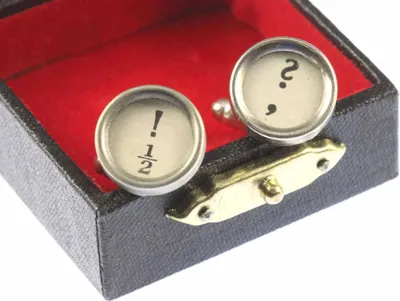 Produktbild von !+? Manschettenknöpfe Vintage Schreibmaschinentaste Miniblings Fragezeichen weiß