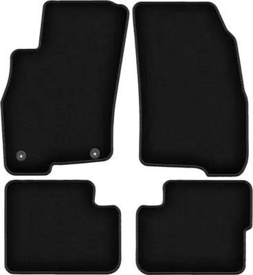 Produktbild von Wielganizator Velours-Autoteppiche – passend für Fiat Grande Punto (Schrägheck, Bj. 2005-2009) –  schwarz, passgenau, mit Befestigungen set 4 Stk.